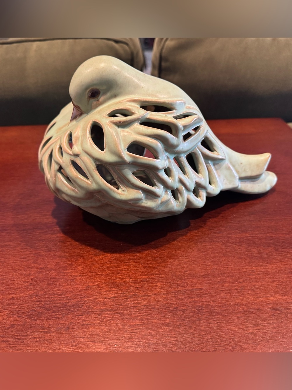 Sitting Bird Ceramic Figurine Accent Decor